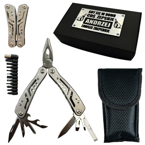 Multitool 13w1 z Grawerem - Prezent dla Męża Taty Chłopaka Teścia Syna na Święta Narzędzie Wielofunkcyjne