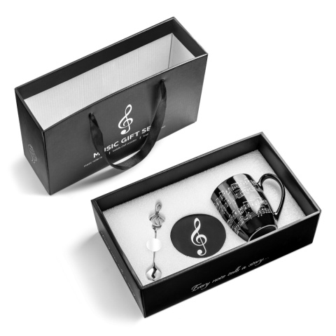 Zestaw Prezent dla Muzyka Mamy Taty Żony Męża Córki Syna - Kubek + Podkładka + Łyżeczka