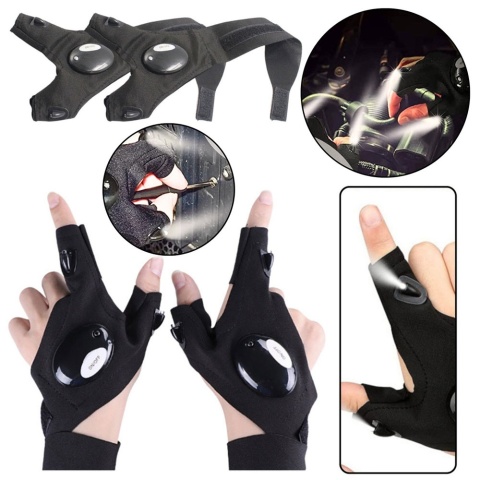 Niezbędnik Złotej Rączki Świecące Rękawiczki + Opaska Magnetyczna - Prezent dla Taty Dziadka Męża Mężczyzny Chłopaka na Święta