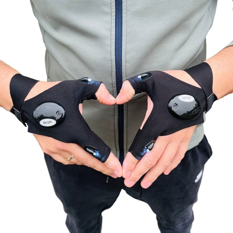 Niezbędnik Złotej Rączki Świecące Rękawiczki + Opaska Magnetyczna - Prezent dla Taty Dziadka Męża Mężczyzny Chłopaka na Święta