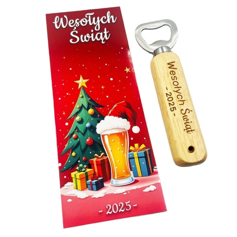 Otwieracz do Piwa z Grawerem na Święta - prezent upominek dla pracownika świąteczne dla pracowników