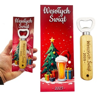 Otwieracz do Piwa z Grawerem na Święta - prezent upominek dla pracownika świąteczne dla pracowników