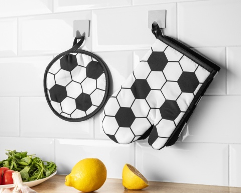 Piłkarskie rękawice kuchenne z podkładką - prezent dla taty męża dziadka teścia