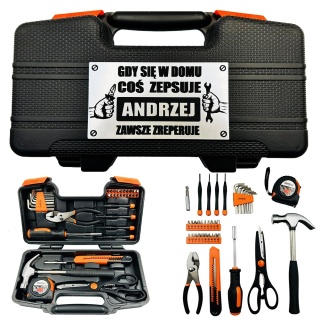 Zestaw Narzędzi 40 el. w Walizce z Grawerem - prezent dla faceta mężczyzny taty na urodziny święta