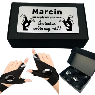 Świecące Rękawiczki z Grawerem - prezent dla męża taty dziadka chłopaka na Święta Urodziny