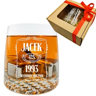 Szklanka do whisky KROSNO z grawerem - prezent na 18 40 50 60 urodziny święta dla faceta mężczyzny chłopaka