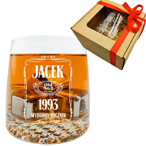 Szklanka do whisky KROSNO z grawerem - prezent na 18 40 50 60 urodziny święta dla faceta mężczyzny chłopaka