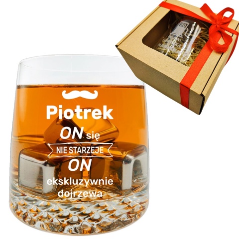 Szklanka do whisky KROSNO z grawerem - prezent na 18 40 50 60 urodziny święta dla faceta mężczyzny chłopaka