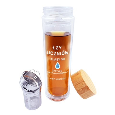 Termos Szklany dla Nauczyciela - Prezent na Dzień Nauczyciela dla Wychowawcy Bidon