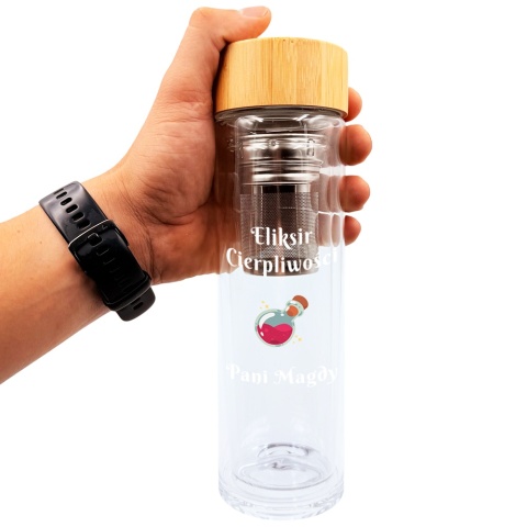 Termos Szklany dla Nauczyciela - Prezent na Dzień Nauczyciela dla Wychowawcy Bidon