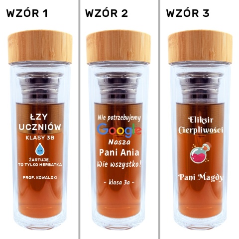 Termos Szklany dla Nauczyciela - Prezent na Dzień Nauczyciela dla Wychowawcy Bidon