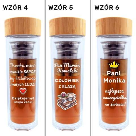 Termos Szklany dla Nauczyciela - Prezent na Dzień Nauczyciela dla Wychowawcy Bidon