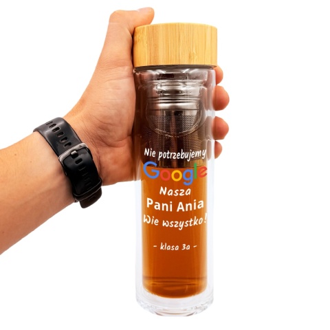 Termos Szklany dla Nauczyciela - Prezent na Dzień Nauczyciela dla Wychowawcy Bidon