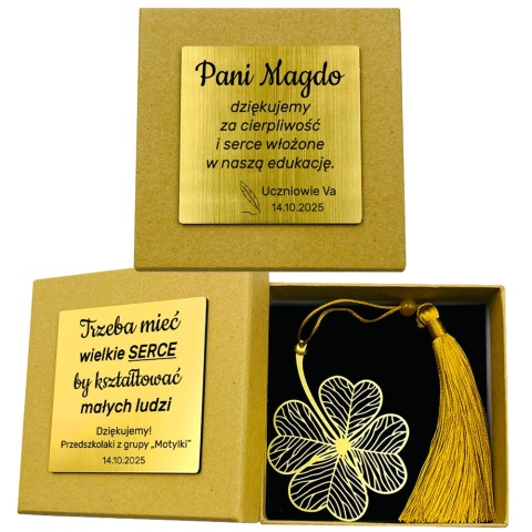 Zakładka do książki z grawerem dla Nauczyciela - prezent na Dzień Nauczyciela Zakończenie Roku