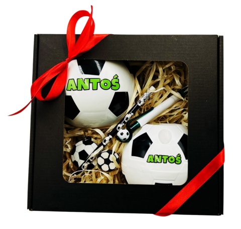 Zestaw 7w1 Prezent dla Piłkarza z Imieniem Chłopca 5 6 7 8 9 10 11 12 lat na Święta Urodziny - Kubek + Przybornik