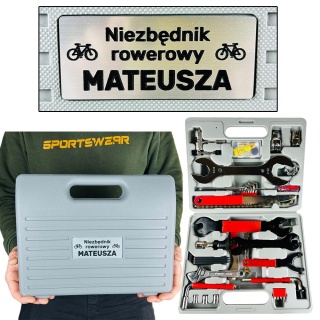 Zestaw Narzędzi Rowerowych 44 el. z Grawerem - Prezent dla Taty Męża Dziadka Mężczyzny na Święta