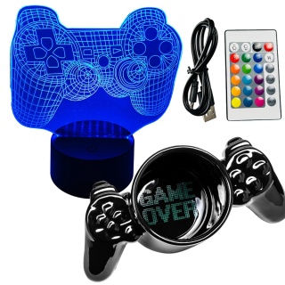 Zestaw Prezent dla Gracza Chłopca 5 6 7 8 9 10 11 12 na święta urodziny - kubek + lampka