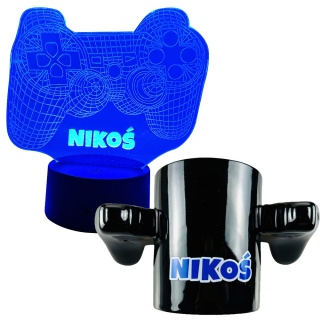 Zestaw Prezent dla Gracza z Imieniem Chłopca 5 6 7 8 9 10 11 12 na święta urodziny - kubek + lampka