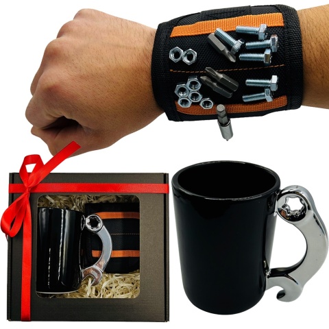 Zestaw Prezent dla Mechanika Taty Dziadka Męża na Święta Urodziny - Kubek + Opaska