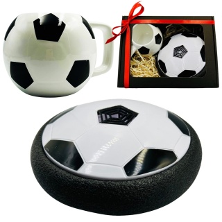 Zestaw Prezent dla Piłkarza Chłopca 4 5 6 7 8 9 10 lat na Święta Urodziny - Kubek + Latająca Piłka