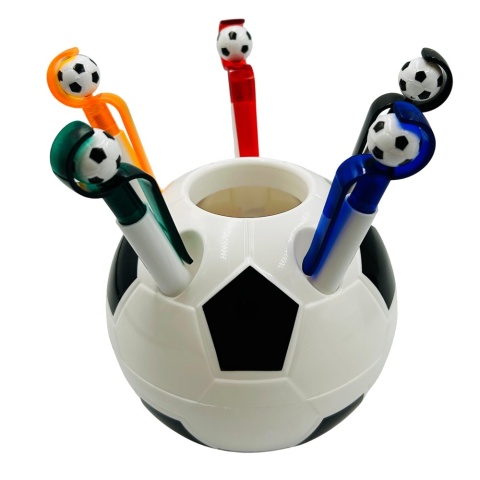 Zestaw 7w1 Prezent dla Piłkarza Chłopca 4 5 6 7 8 9 10 lat na Święta Urodziny - Kubek Przybornik Długopis Brelok Ołówek Gumka