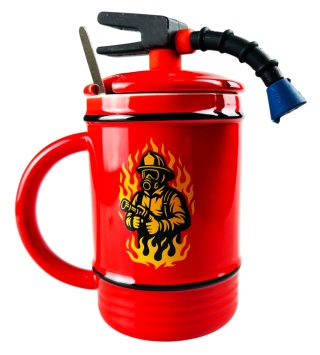 Zestaw Prezent dla Strażaka Taty Brata Męża Chłopaka na Święta Urodziny - Kubek + Brelok + Łyżeczka