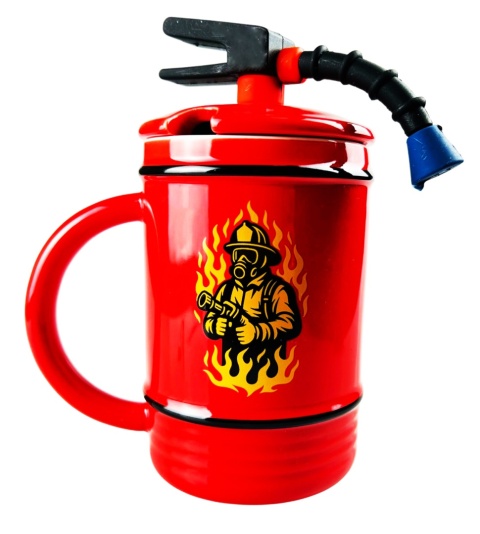 Zestaw Prezent dla Strażaka Taty Brata Męża Chłopaka na Święta Urodziny - Kubek + Brelok + Łyżeczka