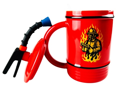 Zestaw Prezent dla Strażaka Taty Brata Męża Chłopaka na Święta Urodziny - Kubek + Brelok + Łyżeczka