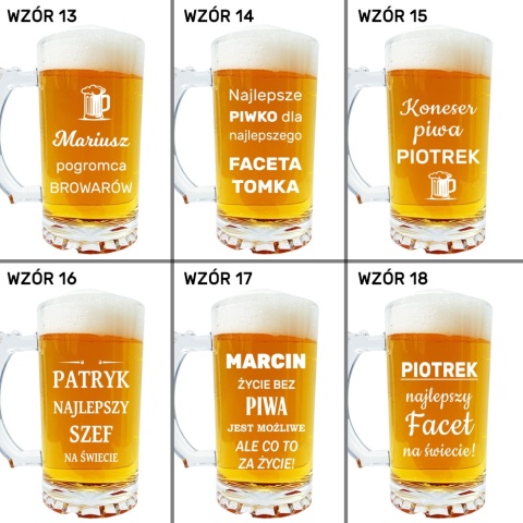 Kufel do Piwa z Grawerem - prezent dla faceta męża chłopaka taty mężczyzny dziadka na święta urodziny