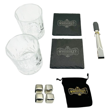 Zestaw do Whisky z Grawerem - Prezent dla Faceta Taty Męża Dziadka Chłopaka na Święta Urodziny