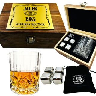 Zestaw do Whisky z Grawerem - Prezent dla Męża Chłopaka Faceta Taty Dziadka Mężczyzny na Święta Urodziny