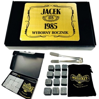 Kostki Kamienie do Whisky z Grawerem - Prezent dla Męża Chłopaka Faceta Taty Dziadka Mężczyzny na Święta Urodziny