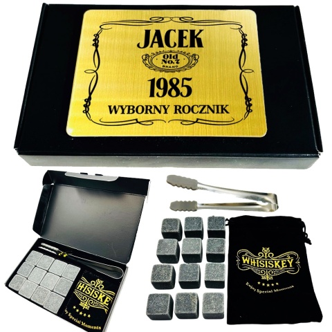 Kostki Kamienie do Whisky z Grawerem - Prezent dla Męża Chłopaka Faceta Taty Dziadka Mężczyzny na Święta Urodziny