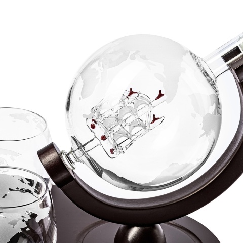 Zestaw do Whisky Karafka Globus z Grawerem - Prezent dla Taty Męża Dziadka Szefa Teścia Faceta Mężczyzny na Święta Urodziny