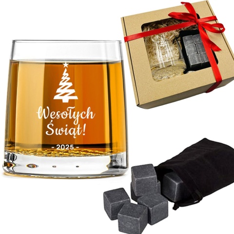 Zestaw do whisky - prezent na Święta upominki paczki świąteczne dla pracowników klientów zestaw prezentowy świąteczny box kosz