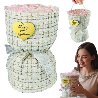 Bukiet Mydlany Mydlane Róże z Grawerem - Prezent na Walentynki dla Żony Niej Dziewczyny