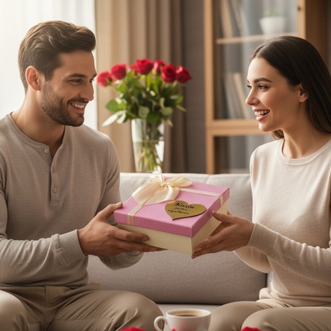 Flower Box Mydlane Róże z Grawerem - Prezent na Walentynki dla Żony Niej Dziewczyny