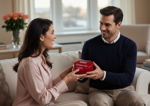 Mydlane Róże + Misiu w Metalowym Pudełeczku z Grawerem - Prezent na Walentynki dla Żony Niej Dziewczyny