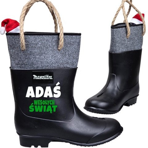 Gumofilc na Flaszkę Maszlitra na Święta - Śmieszny Prezent dla Taty Dziadka Brata Męża Teścia Mężczyzny na Święta Kalosz Gumiak