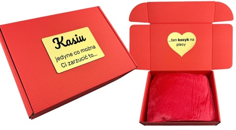 Koc z Rękawami w Ozdobnym Pudełku- Prezent dla Żony Dziewczyny Niej na Walentynki Święta Urodziny