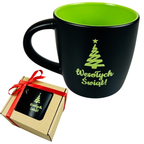 Kubek Ceramiczny z Grawerem na Święta - prezent upominki paczki świąteczne dla pracowników klientów zestaw prezentowy kosz