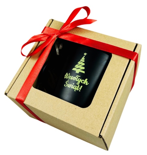 Kubek Ceramiczny z Grawerem na Święta - prezent upominki paczki świąteczne dla pracowników klientów zestaw prezentowy kosz