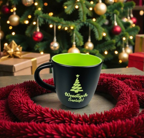 Kubek Ceramiczny z Grawerem na Święta - prezent upominki paczki świąteczne dla pracowników klientów zestaw prezentowy kosz