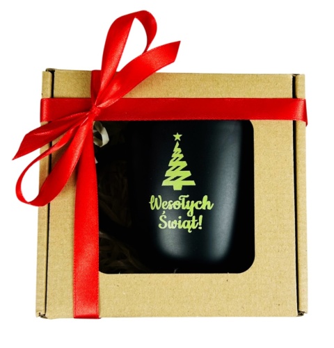 Kubek Ceramiczny z Grawerem na Święta - prezent upominki paczki świąteczne dla pracowników klientów zestaw prezentowy kosz