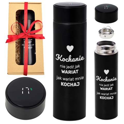 Kubek Termiczny z Grawerem Kochanie Nie Jedź Jak Wariat - Prezent na Walentynki dla Niego Męża Chłopaka