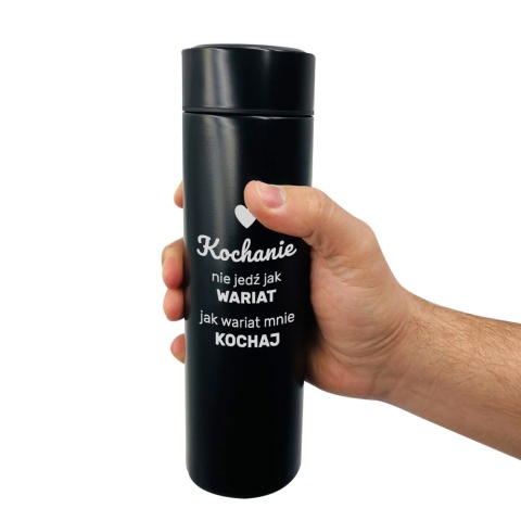 Kubek Termiczny z Grawerem Kochanie Nie Jedź Jak Wariat - Prezent na Walentynki dla Niego Męża Chłopaka