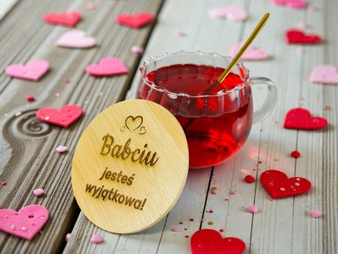 Filiżanka 450 ml z Pokrywką i Łyżeczką dla Babci - Prezent na Dzień Babci i Dziadka Świadka