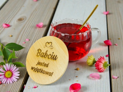 Filiżanka 450 ml z Pokrywką i Łyżeczką dla Babci - Prezent na Dzień Babci i Dziadka Świadka