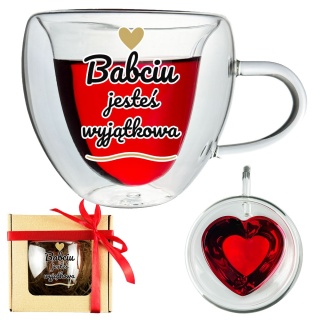 Szklanka Termiczna Serce dla Babci - Prezent na Dzień Babci i Dziadka Święta