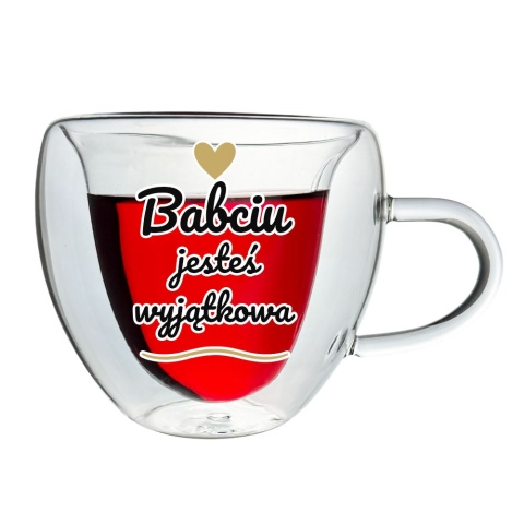Szklanka Termiczna Serce dla Babci - Prezent na Dzień Babci i Dziadka Święta